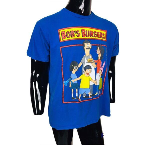 Bob's Burger Family Character Frame Graphic Tee Blue Men's Size Large - Picture 4 of 8